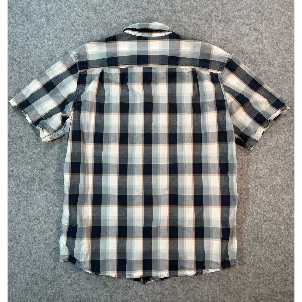 Carhartt Mens Relaxed Fit Short Sleeve Plaid Button Down Shirt Blue White M - Picture 7 of 7